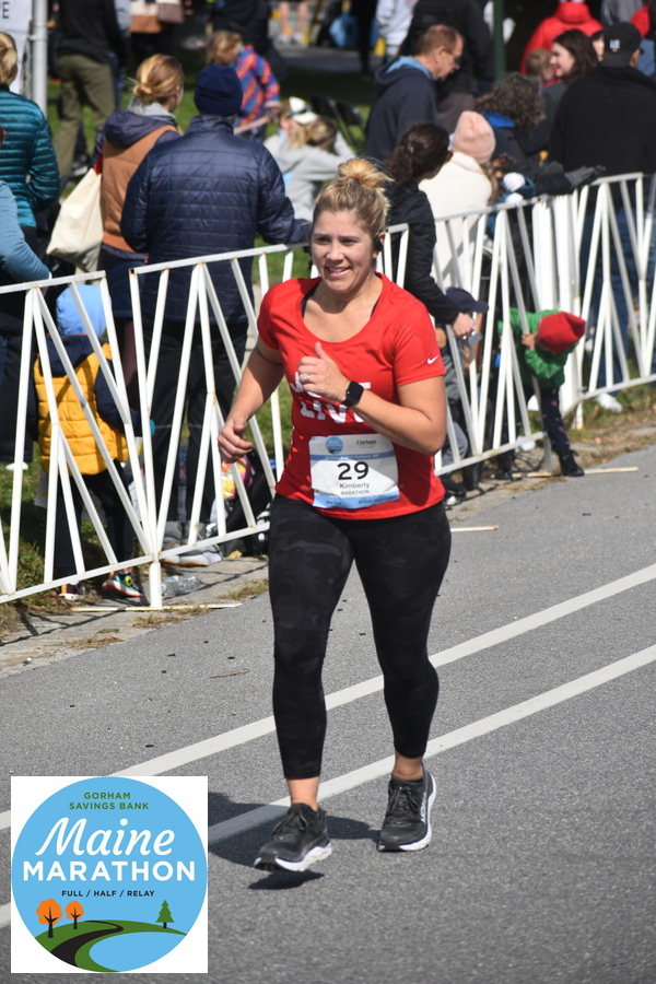 Kim Young running the Maine Marathon on October 2, 2022