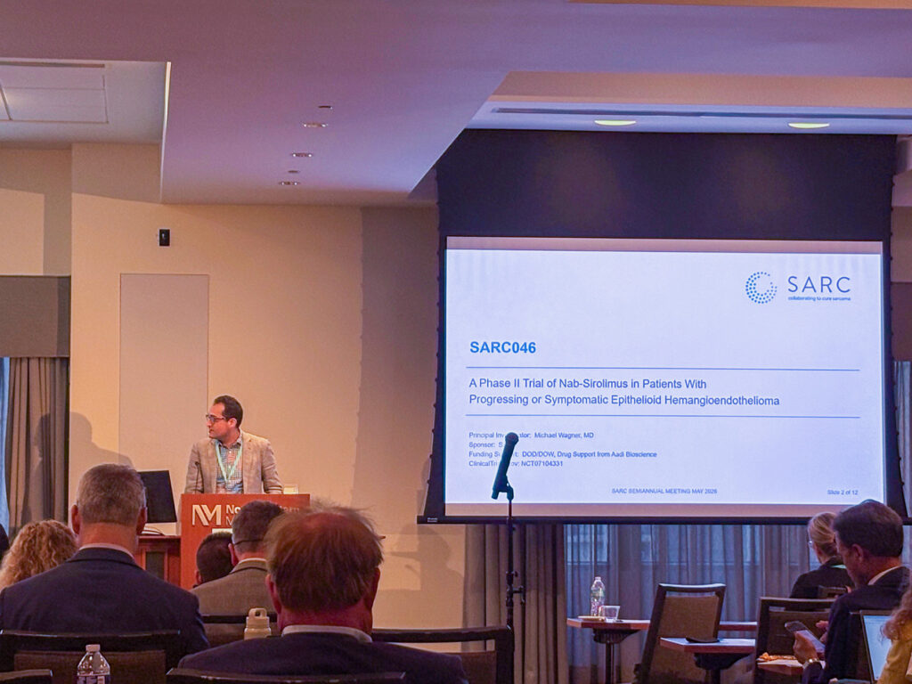 Michael Wagner, MD, presenting on SARC046