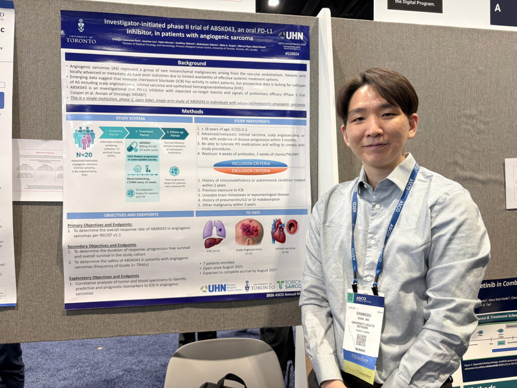 Dr. Changsu (Larry) Park poster presentation of ABSK043 at ASCO 2026