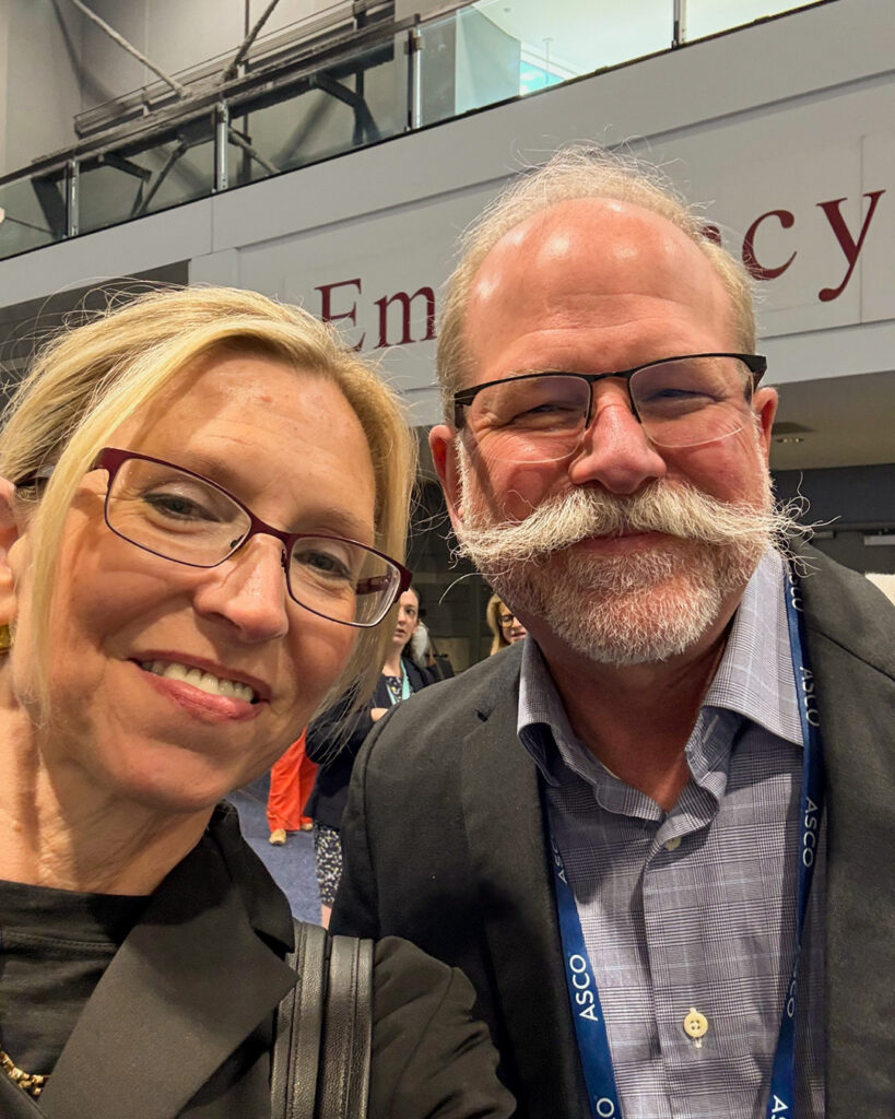 Denise Robinson and Scott Schuetze, MD, PhD at ASCO 2026